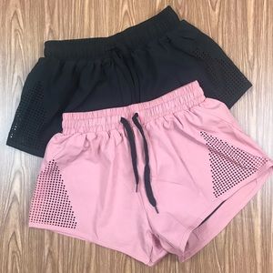 Shein Pink/Black Drawstring Sport Shorts - Small